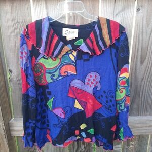 Vintage Women's Sara Colorful Blouse